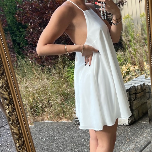 White Cross-Back Dress - Picture 3 of 6